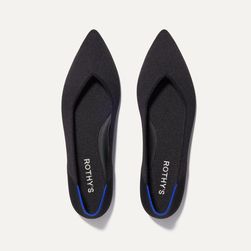 Rothy's Women The Point II Black Minimalist Quiet Luxury Workwear Flats 8.5